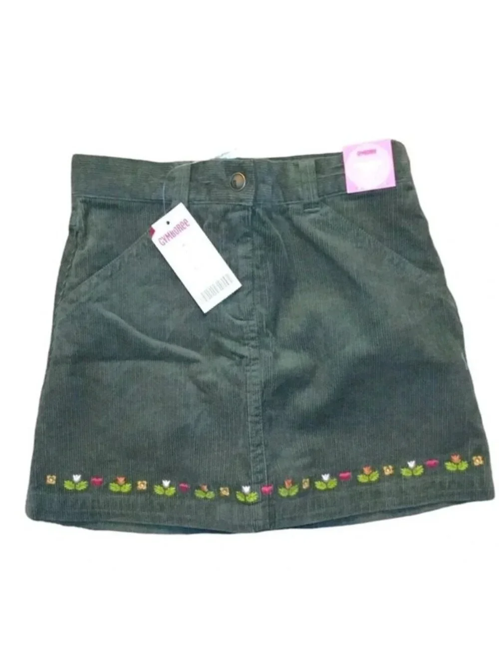 Gymboree Dark Green Corduroy Floral Embroidered Skort Girl’s Size 6 NWT v6x
